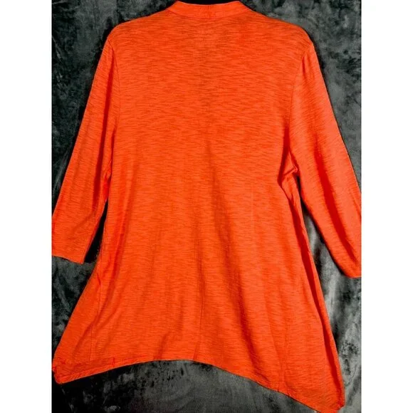 Chico’s The Ultimate Tee Women's Top Size 2 Large Orange 3/4 Sleeve - Picture 12 of 15